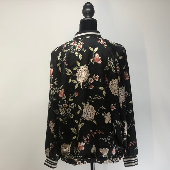 Divided Floral Bomber Jacket - Picture 3 of 8